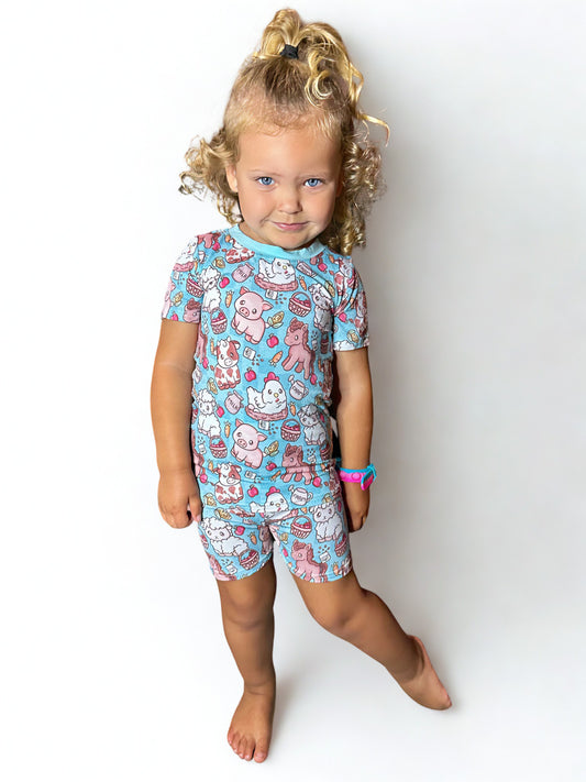 Farming Fun Short Sleeve & Shorts Bamboo Two Piece Set