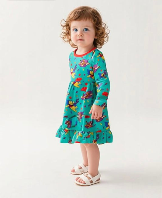 Retro Breeze Bamboo Twirl Dress (pre order)