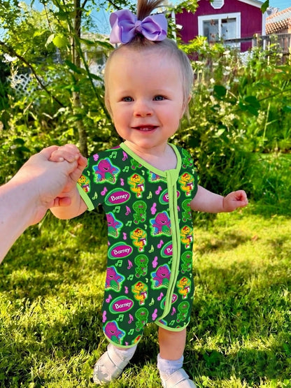 Purple Dinosaur Bamboo Shortie