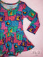 Retro Remix Bamboo Twirl Dress with snaps (Pre Order)