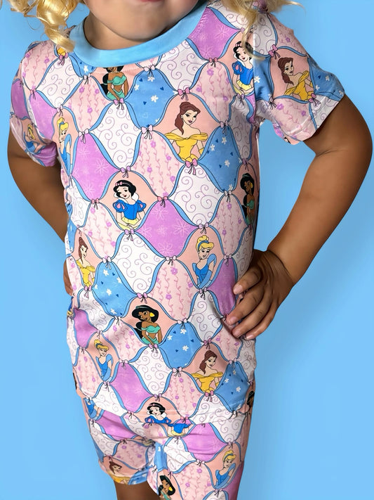 Diamond Princess Bamboo Two Piece Short Sleeve and Short Set
