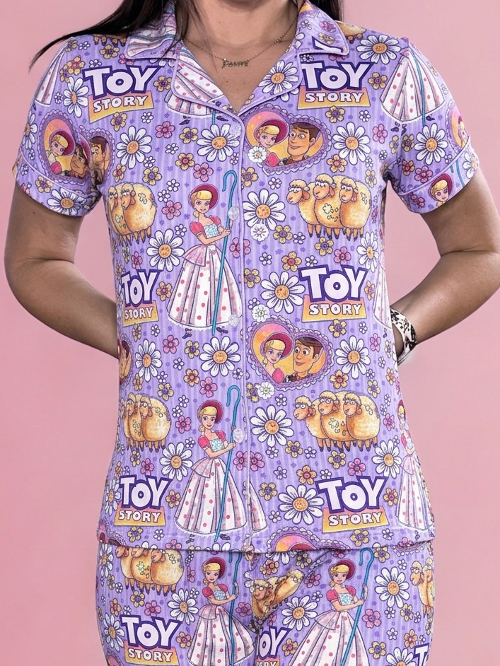 Rootin’ Tootin’ Daisies Adult Bamboo Button Up Top and Pants Pajamas Set (Pre Order with expected delivery mid-September 2026)
