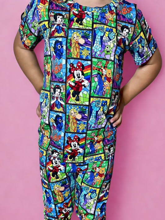 Stained Glass Bamboo Two Piece Pajama Set