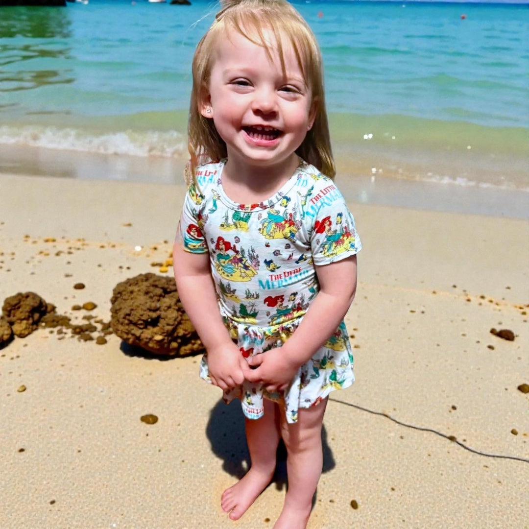 Ocean Princess Bamboo Twirl Dress with snaps