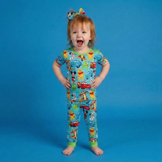 Forever Friends Bamboo Short Sleeve Two Piece Pajama Set (Pre Order)