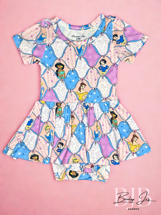 Diamond Princess Bamboo Twirl Dress with Snaps