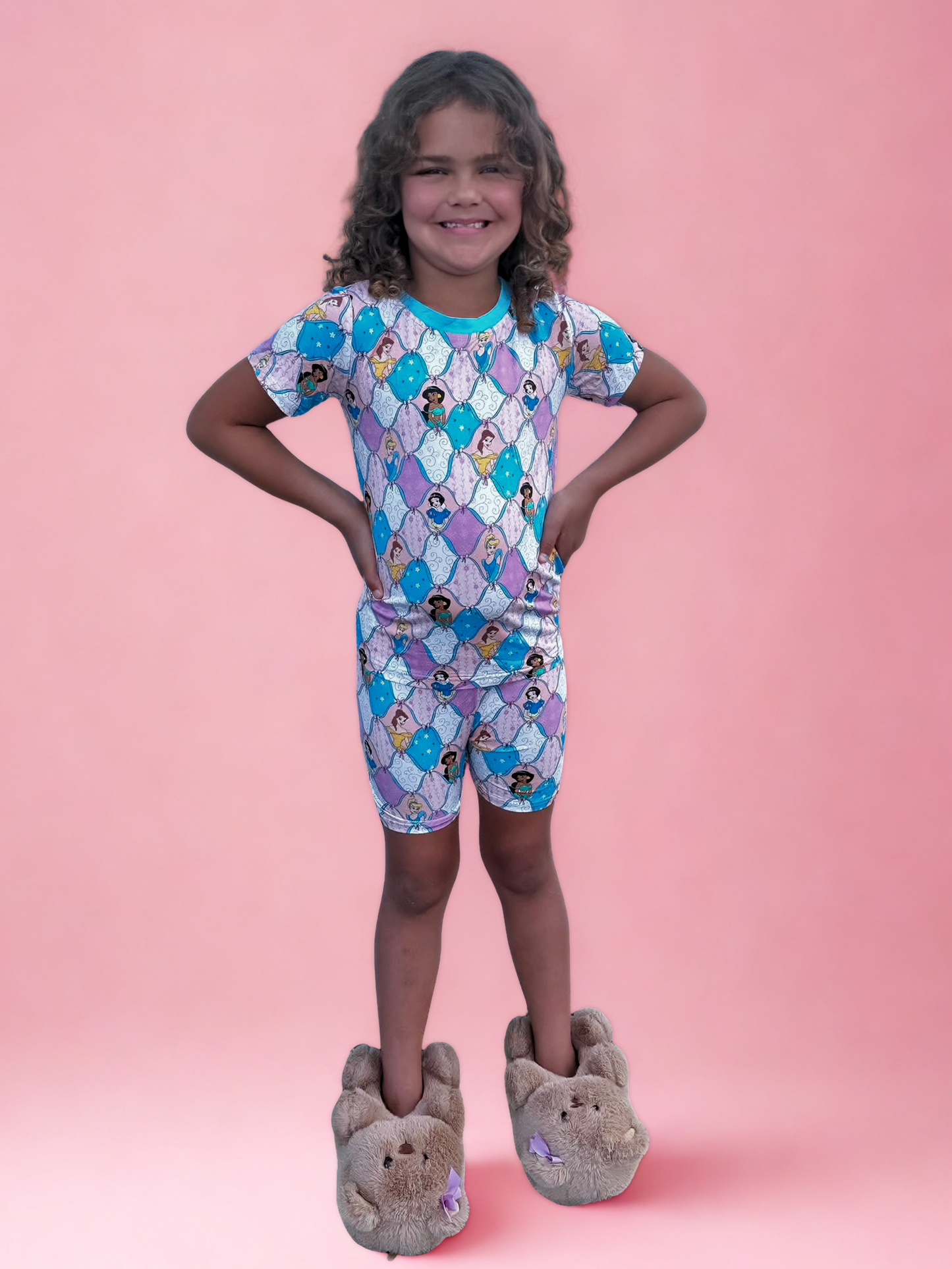 Diamond Princess Bamboo Two Piece Short Sleeve and Short Set