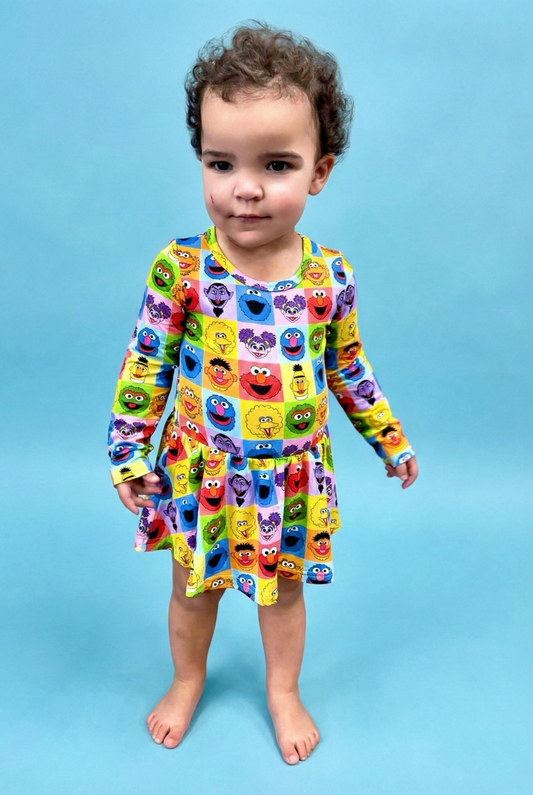 Puppet Pals Bamboo Twirl Dress with Bodysuit