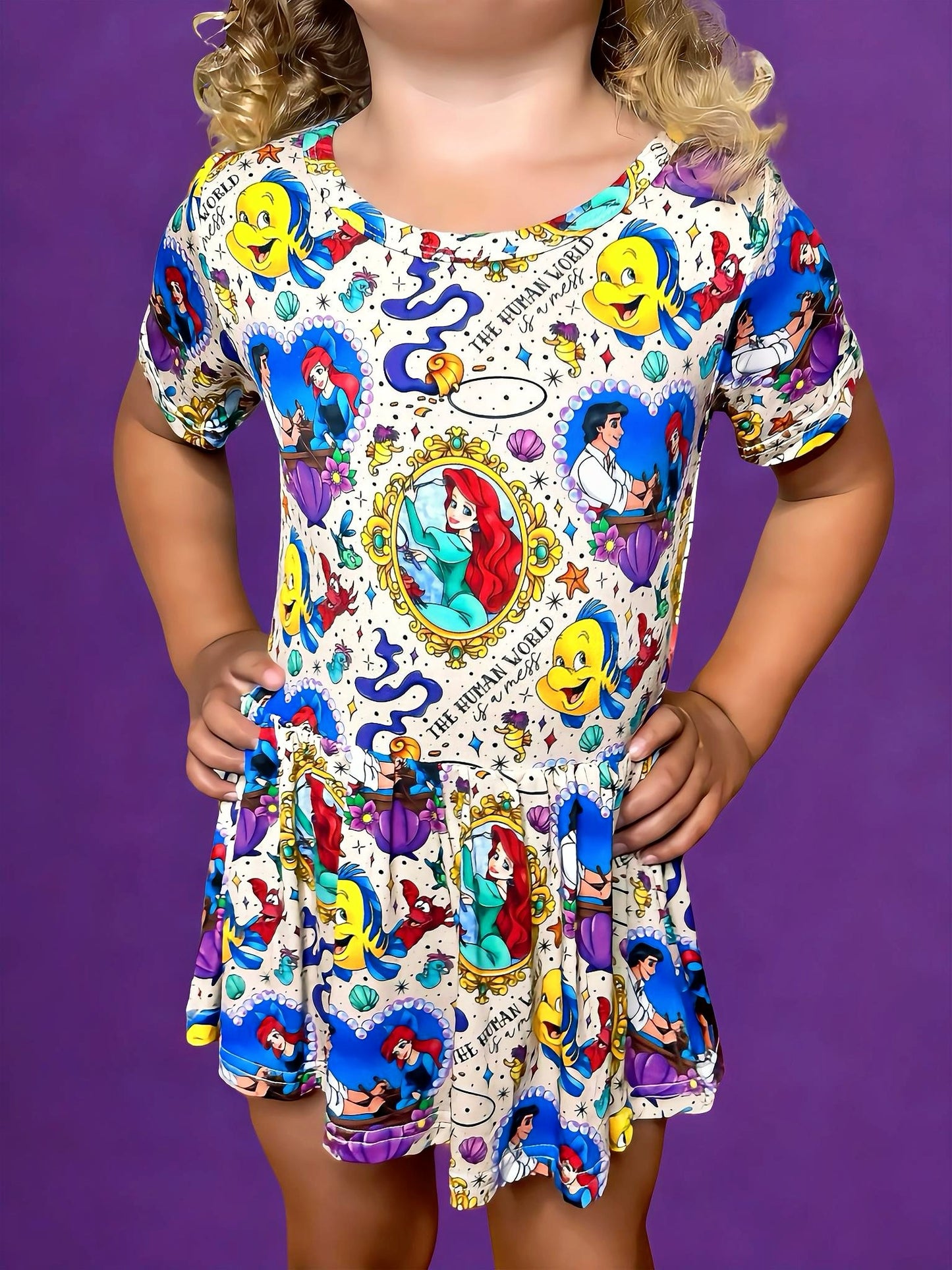 Waves of Wonder Bamboo Twirl Dress with snaps
