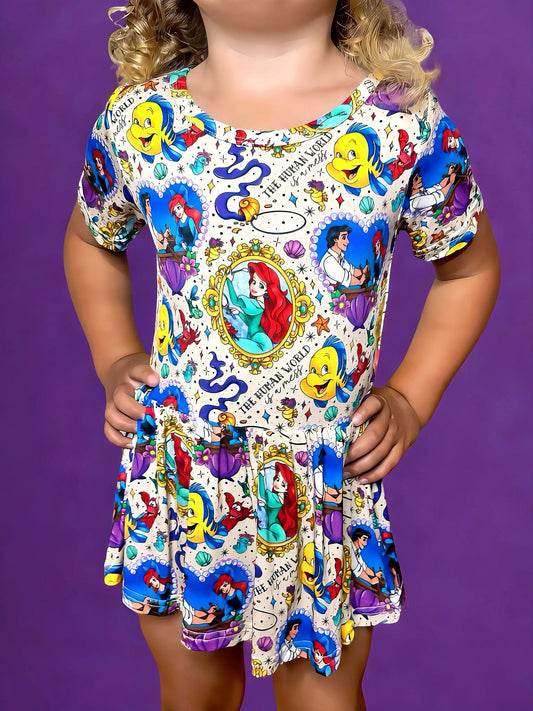 Waves of Wonder Bamboo Twirl Dress with snaps