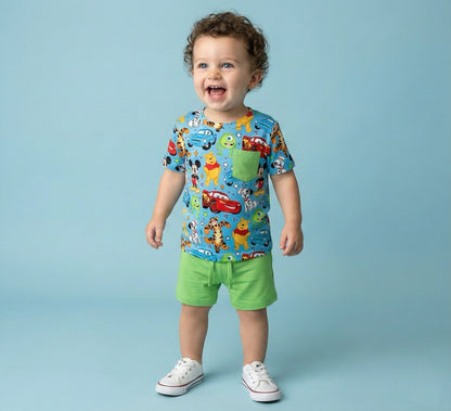 Forever Friends Bamboo Pocket Tee & Short Set (pre order)