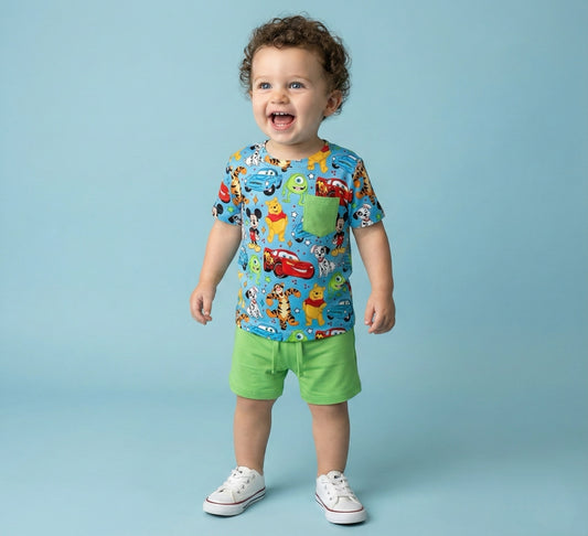 Forever Friends Bamboo Pocket Tee & Short Set (pre order)