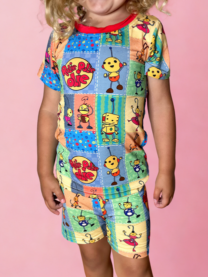 Flashback Flippy Bamboo Short Sleeve and Shorts Two Piece Pajama Set