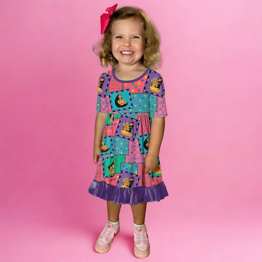 Retro Remix Bamboo Twirl Dress (Pre Order)