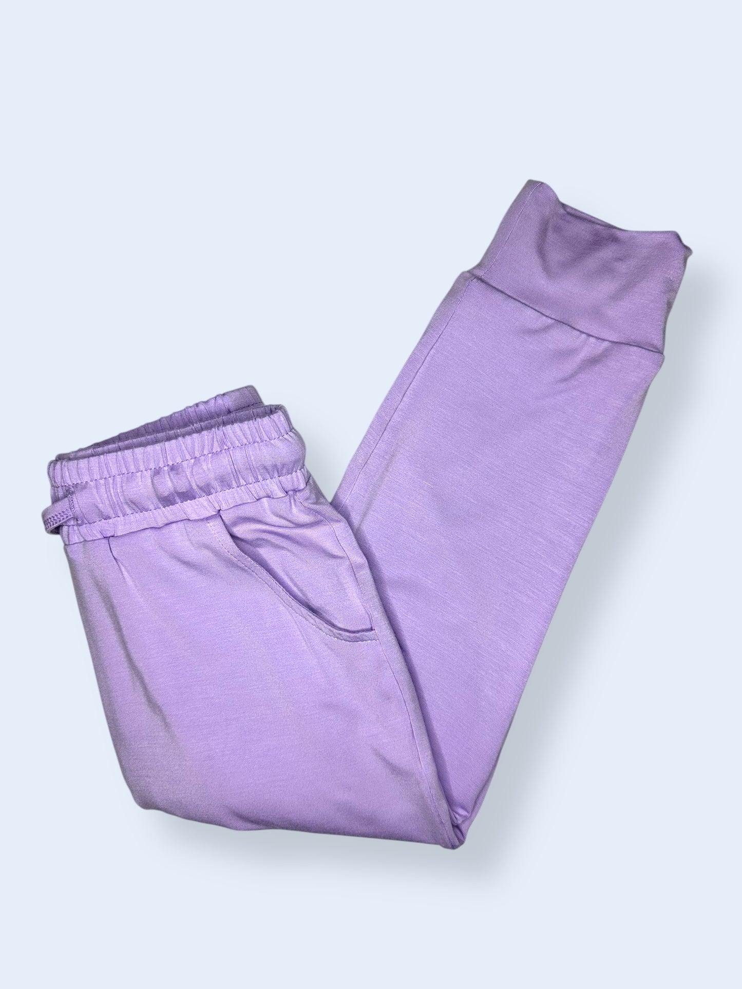 Arctic Bloom Light Purple Bamboo Joggers