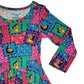 Retro Remix Bamboo Twirl Dress with snaps (Pre Order)