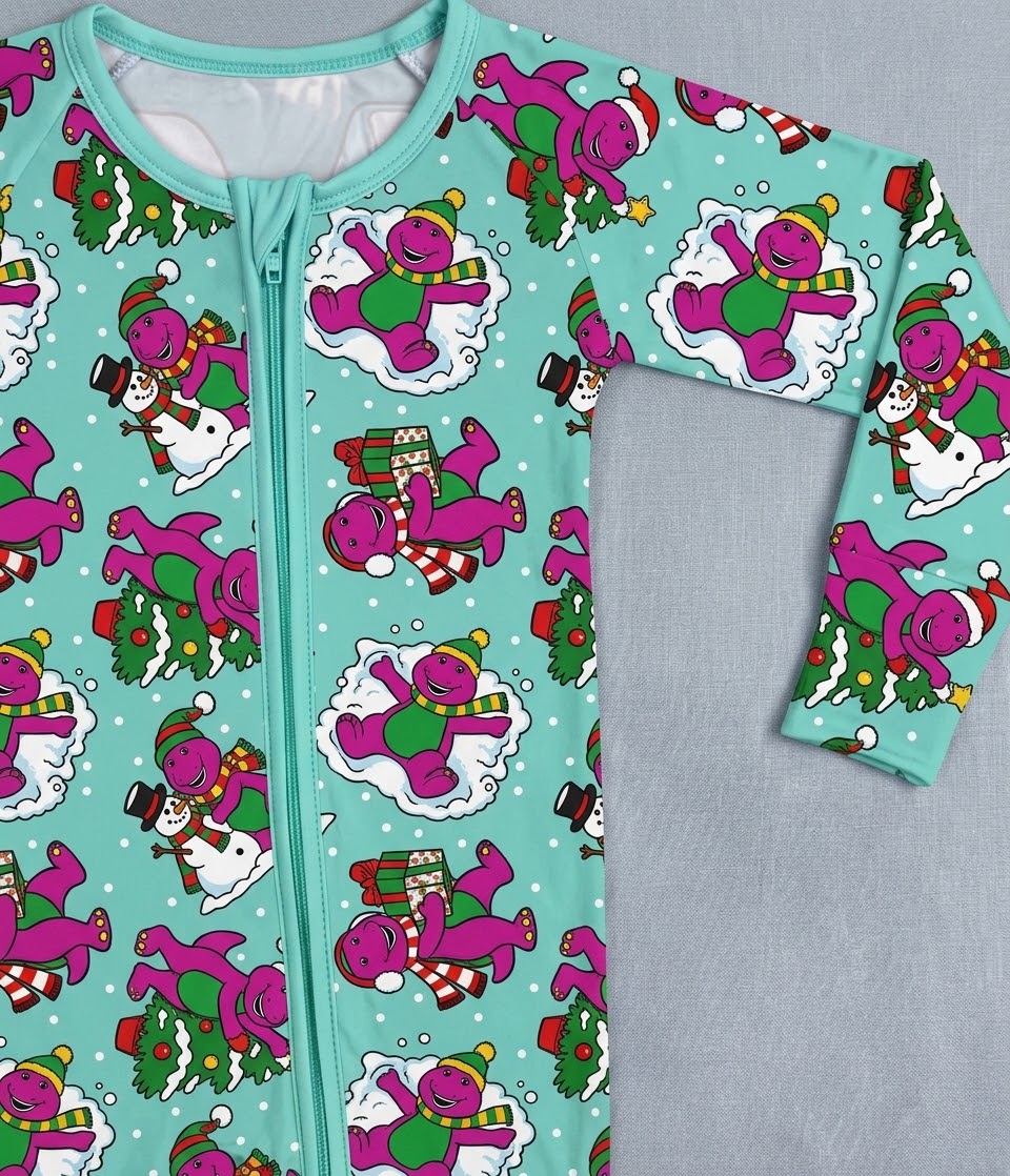Dino-Mite Snow Day Bamboo Romper (Pre-order with arrival of the end of November)