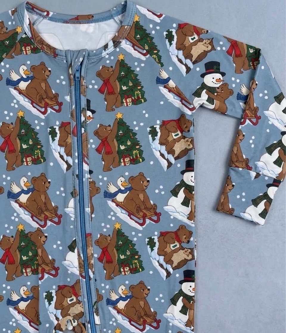 Beary Snow Day Bamboo Romper (Pre-order with arrival of the end of November)