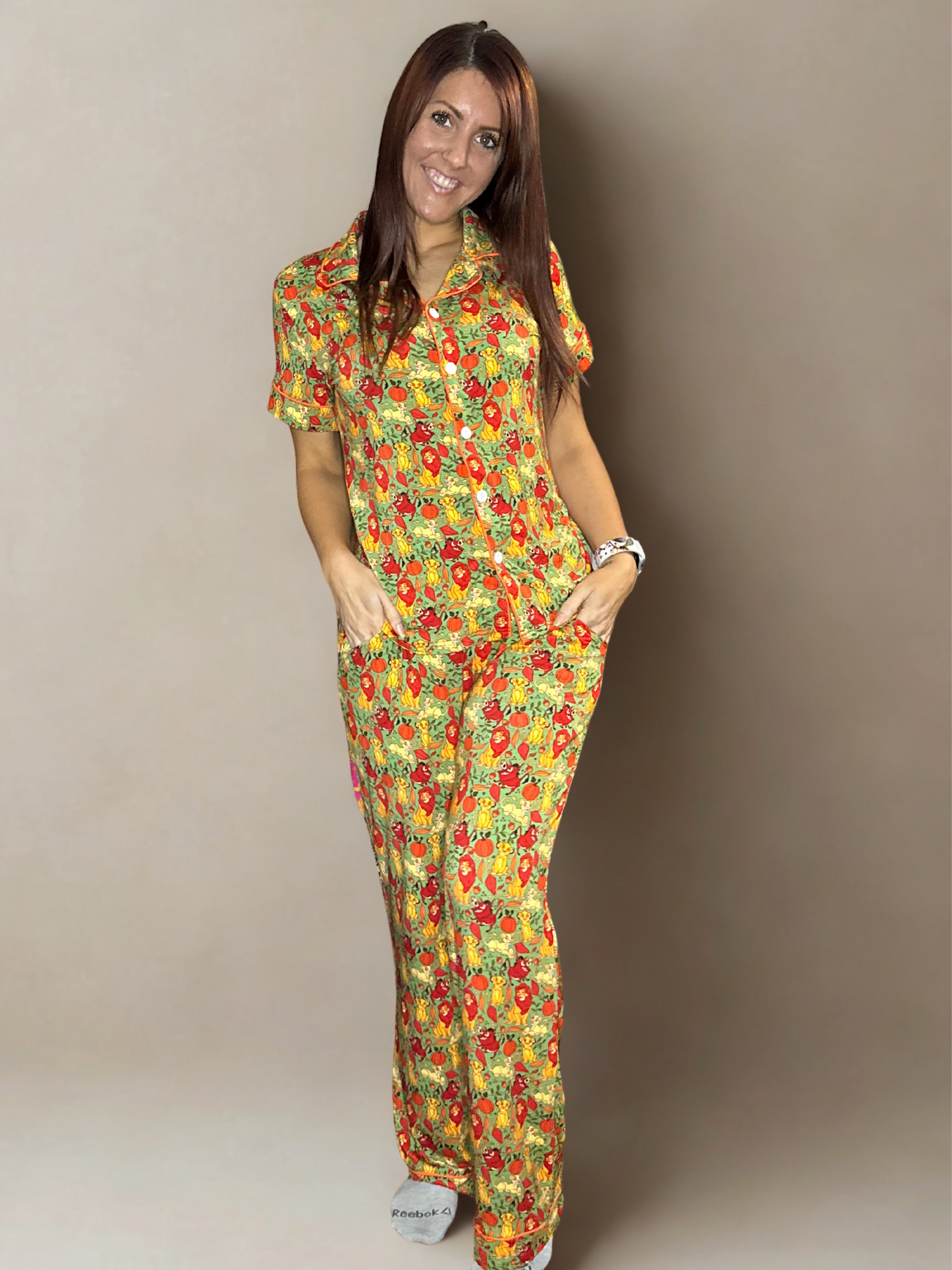 Colors of Courage Adult Bamboo Button Up Top and Pants Pajamas Set