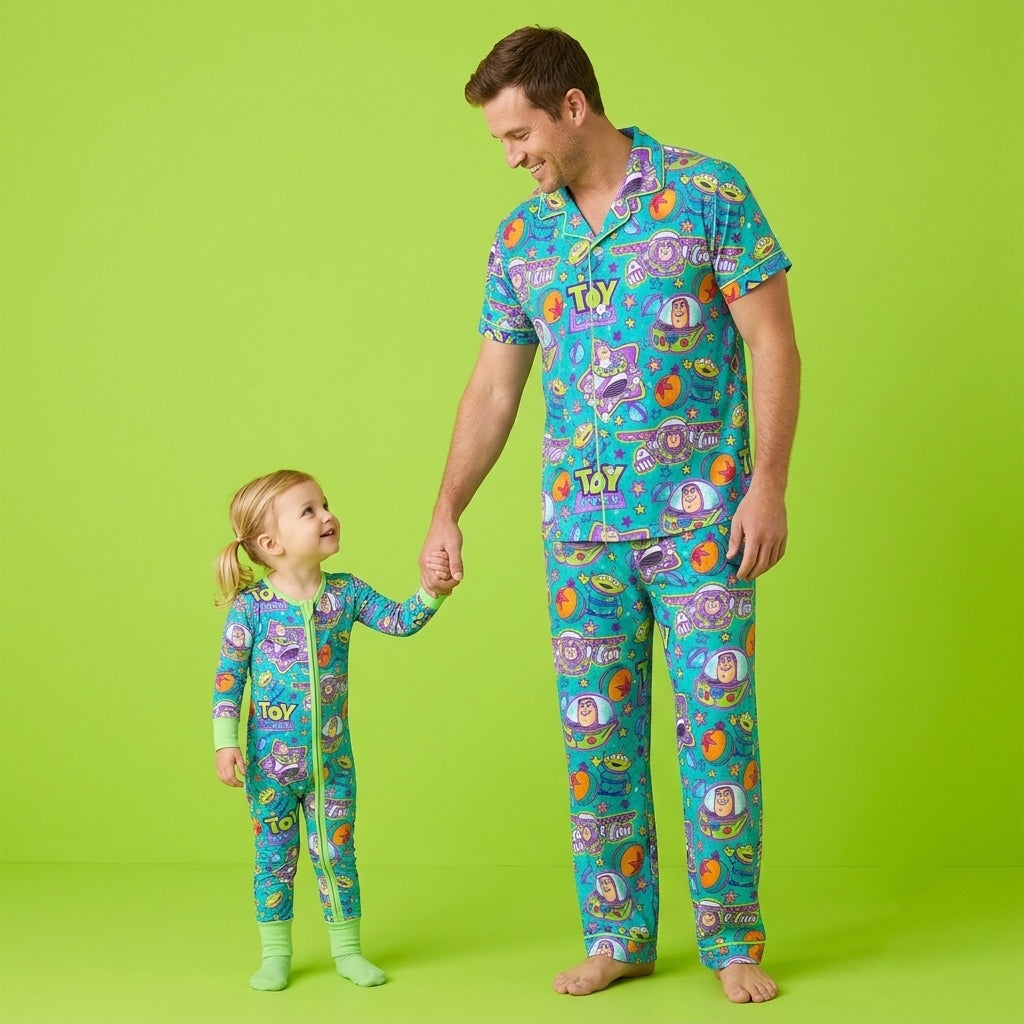 Too Infinity & Beyond Toddler Bamboo Two Piece Button Up Top and Bottoms Pajama Set (Pre Order with expected arrival mid September)