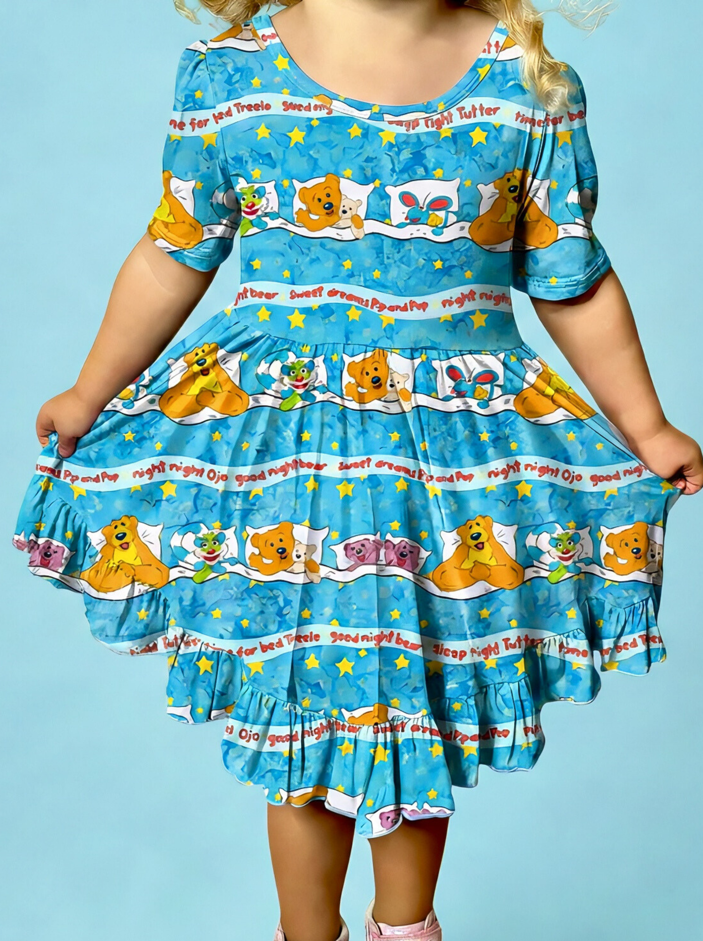 Goodnight Bear Bamboo Twirl Dress (Pre Order with expected arrival August 2026)