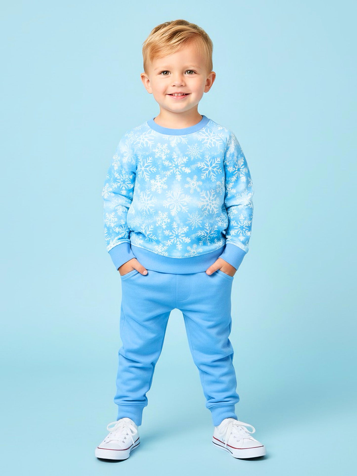 Snowy Snuggles Blue Bamboo Joggers