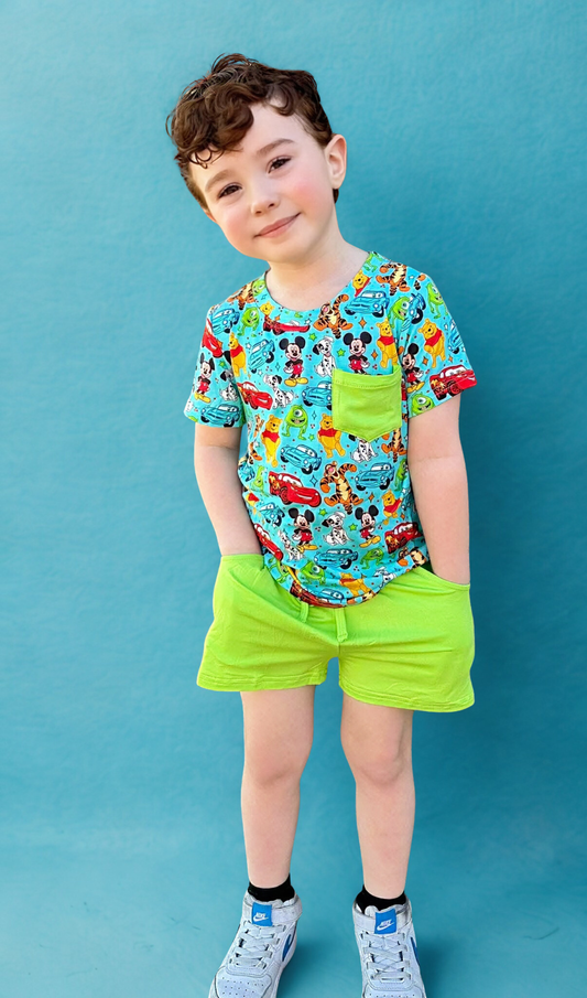 Playful Pals Bamboo Pocket Tee & Short Set