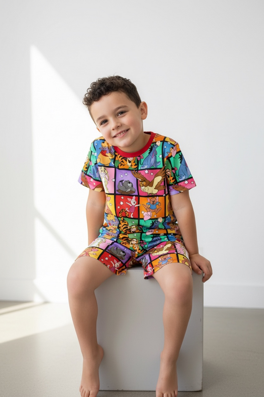 Hundred Acre Mosaic Bamboo Two Piece Short Sleeve and Shorts Pajama Set (Pre Order)
