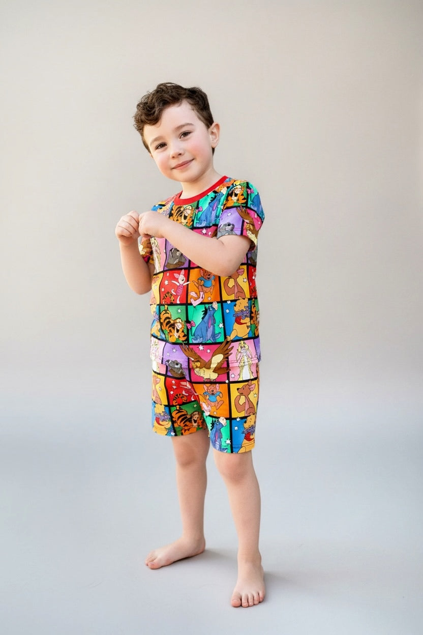 Hundred Acre Mosaic Bamboo Two Piece Short Sleeve and Shorts Pajama Set (Pre Order)