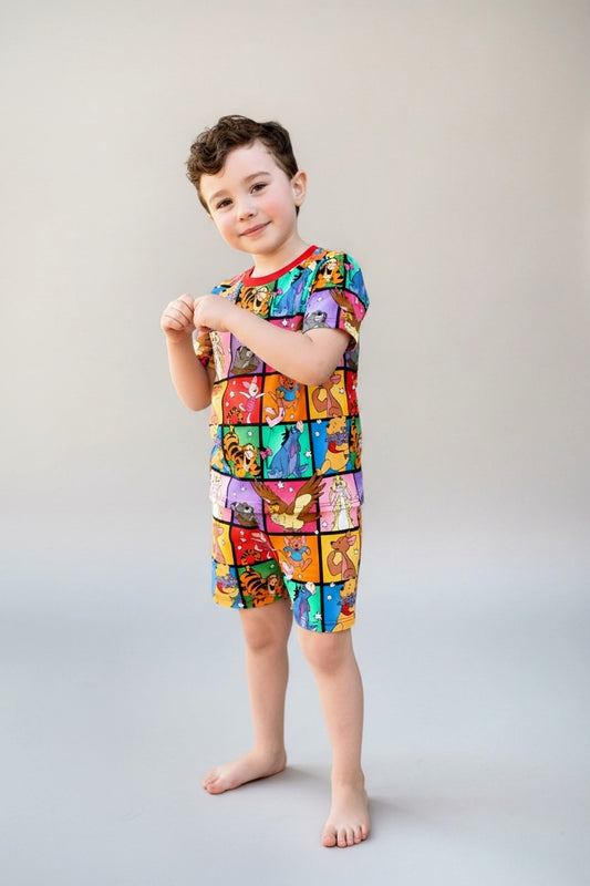 Hundred Acre Mosaic Bamboo Two Piece Short Sleeve and Shorts Pajama Set (Pre Order)