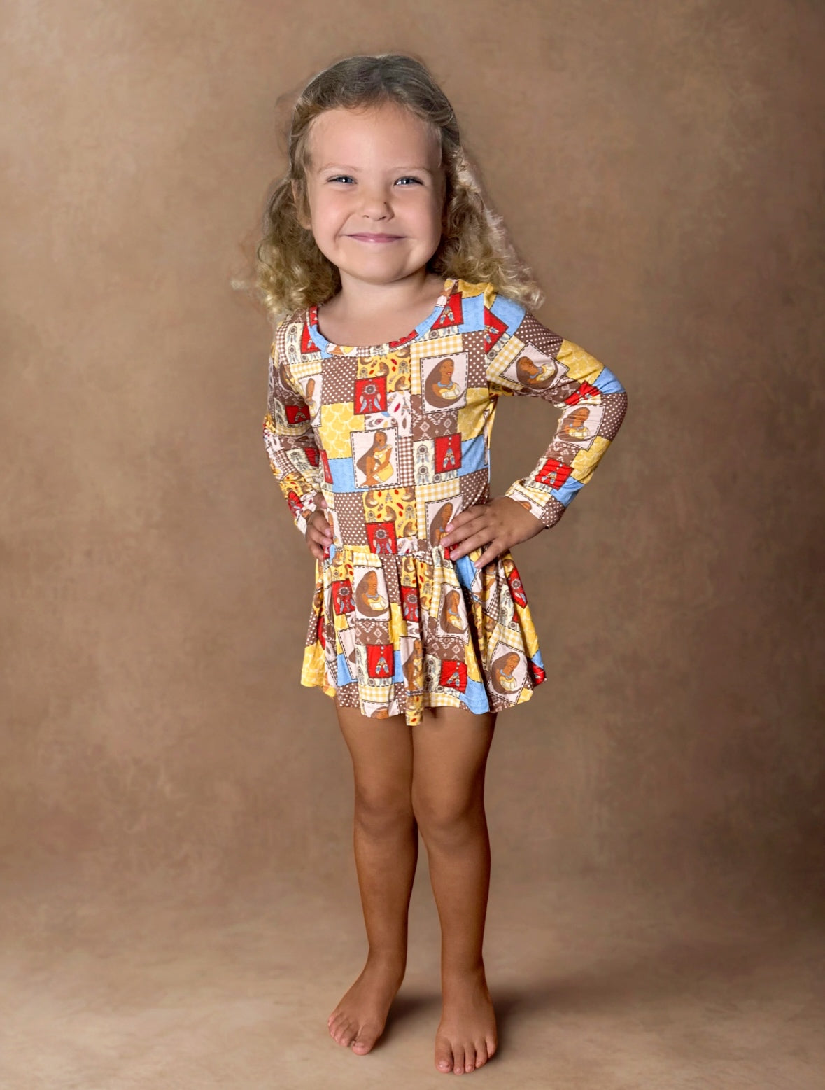 Woodland Warrior Bamboo Twirl Dress with snaps