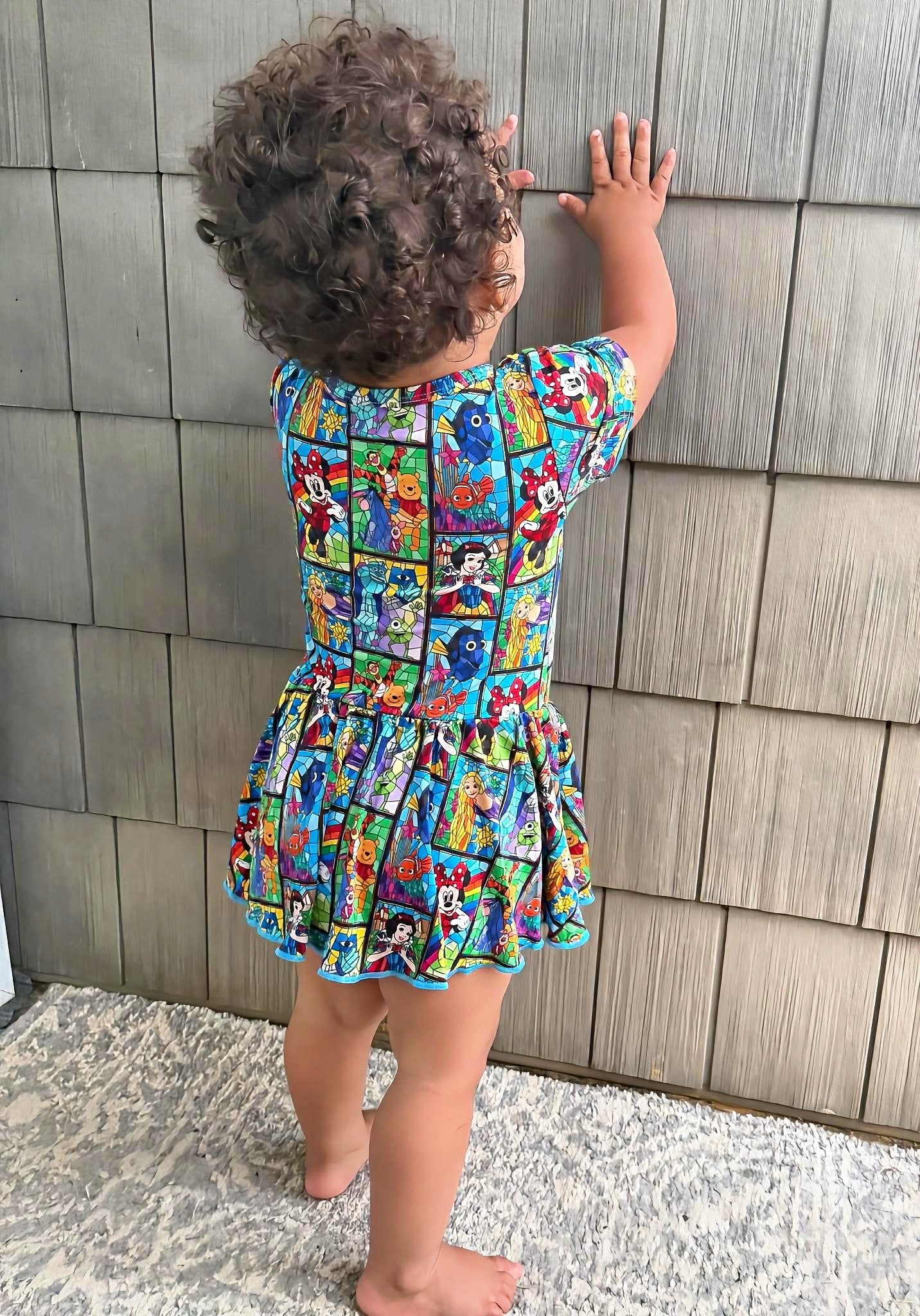 Stained Glass Bamboo Twirl Dress with snaps