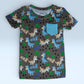 Dino Dog Bamboo Pocket Tee