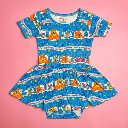 Goodnight Bear Bamboo Twirl Dress with snaps (Pre Order with expected arrival August 2026)