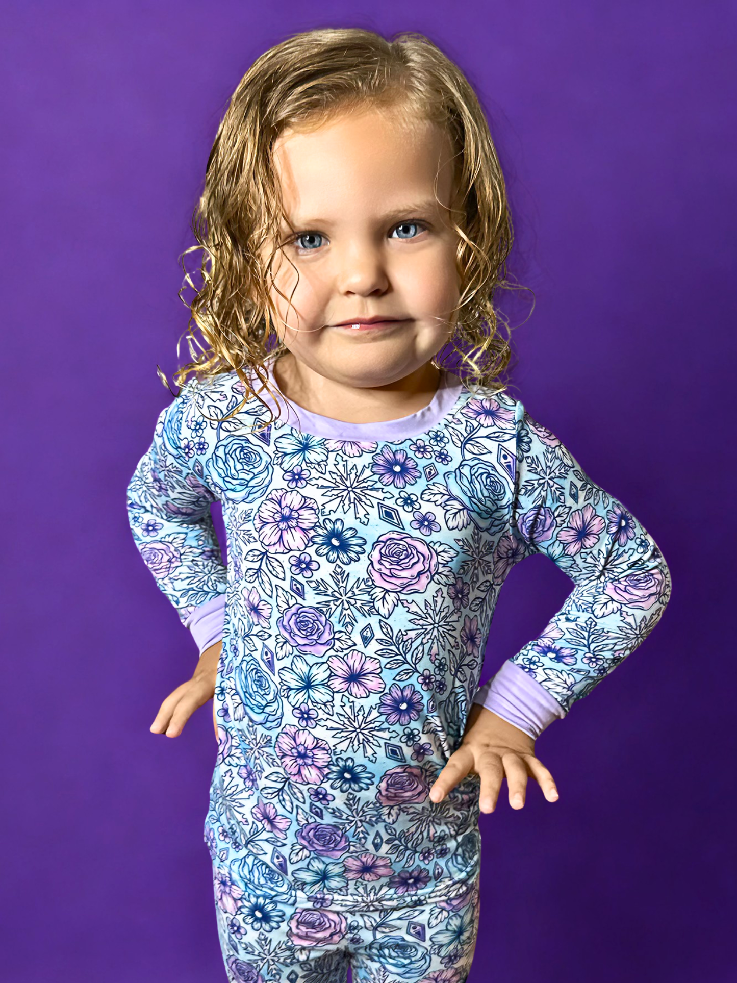 Arctic Bloom Bamboo Two Piece Pajama Set