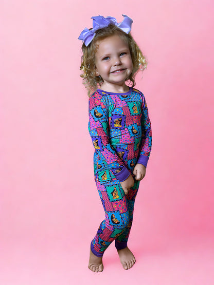 Retro Remix Bamboo Two Piece Pajama Set (Pre Order)