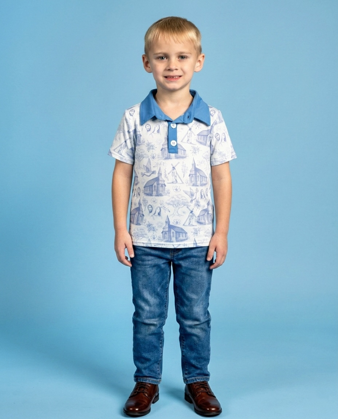 Blue Sanctuary Bamboo Toddler Polo Top