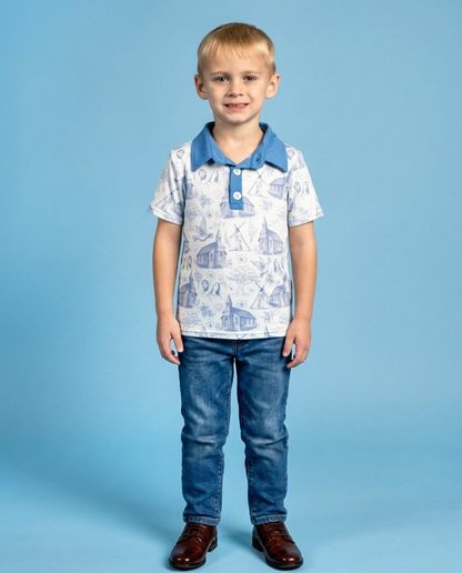 Blue Sanctuary Bamboo Toddler Polo Top