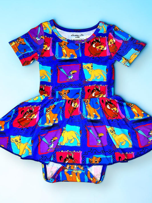 Hakuna Matata Bamboo Twirl Dress with snaps (Pre Order with expected delivery August 2026)