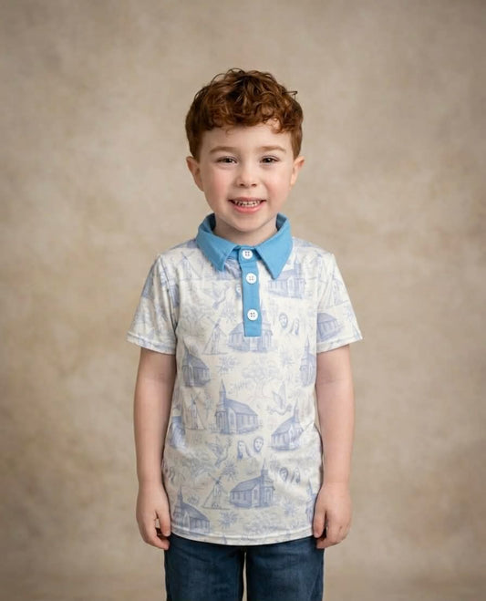 Blue Sanctuary Bamboo Toddler Polo Top