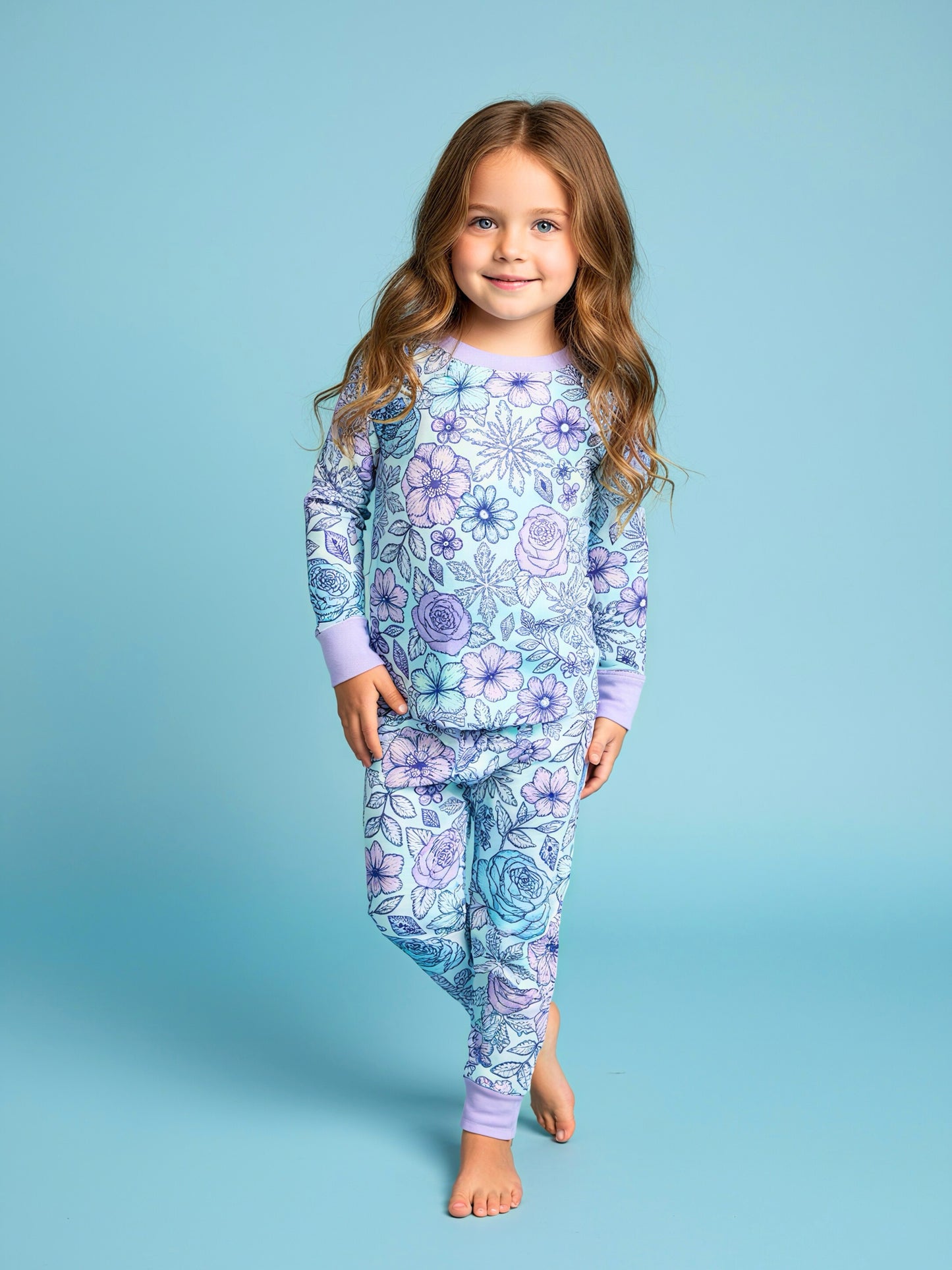 Arctic Bloom Bamboo Two Piece Pajama Set