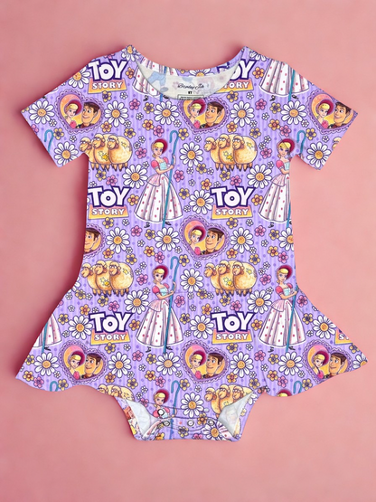 Rootin' Tootin' Daisies Bamboo Twirl Dress with snaps (Pre Order with expected arrival mid Sept. 2026)