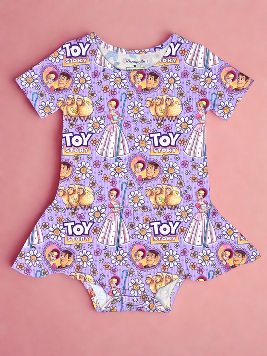 Rootin' Tootin' Daisies Bamboo Twirl Dress with snaps (Pre Order with expected arrival mid Sept. 2026)