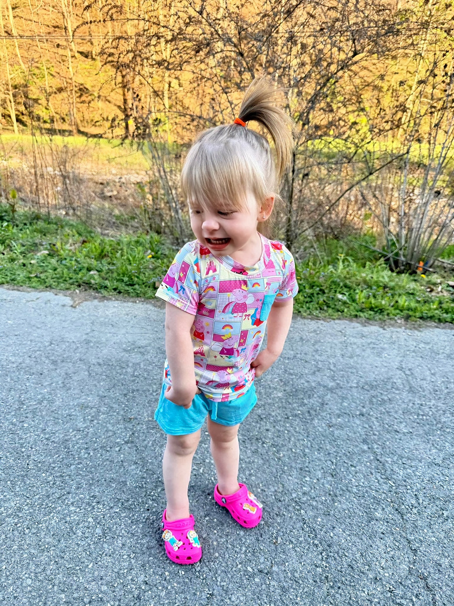 Muddy Puddles Bamboo Pocket Tee and Shorts Set