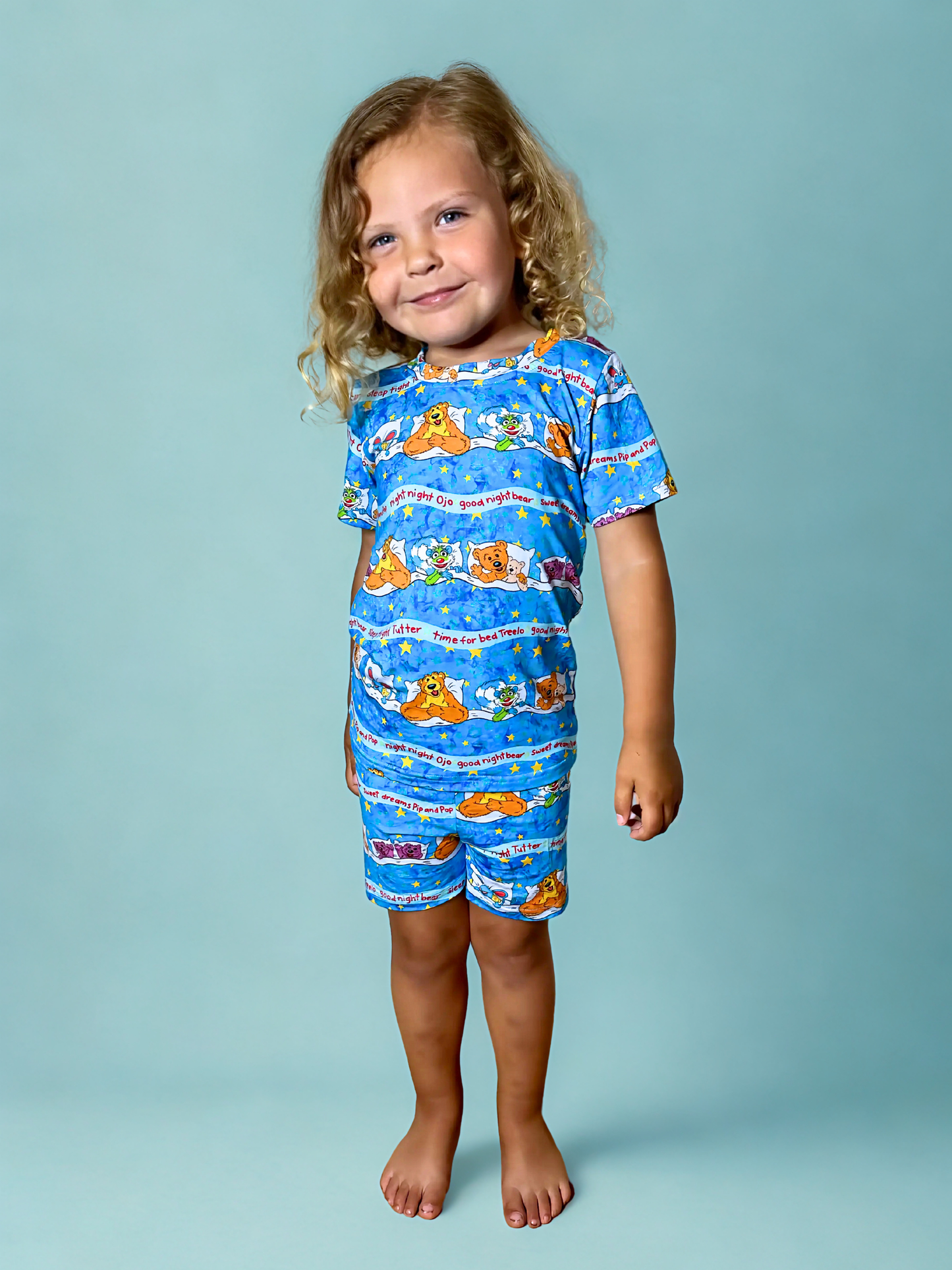 Goodnight Bear Bamboo Two Piece Short Sleeve and Shorts Pajama Set (Pre Order with expected arrival August 2026)