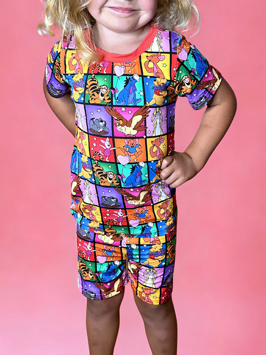 Hundred Acre Mosaic Bamboo Two Piece Short Sleeve and Shorts Pajama Set