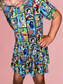 Stained Glass Bamboo Twirl Dress with snaps