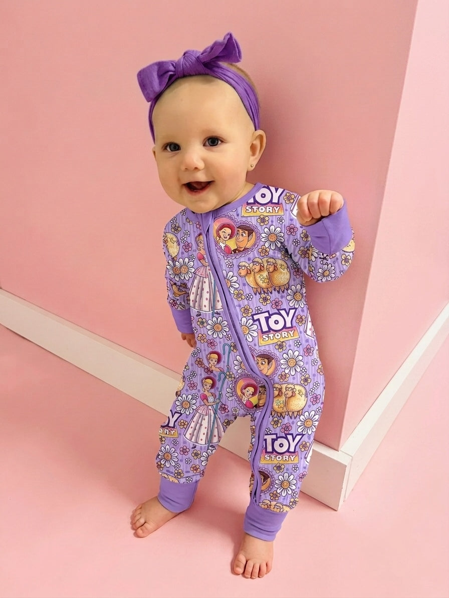 Rootin' Tootin' Daisies Bamboo Romper (Pre Order with expected delivery mid September)