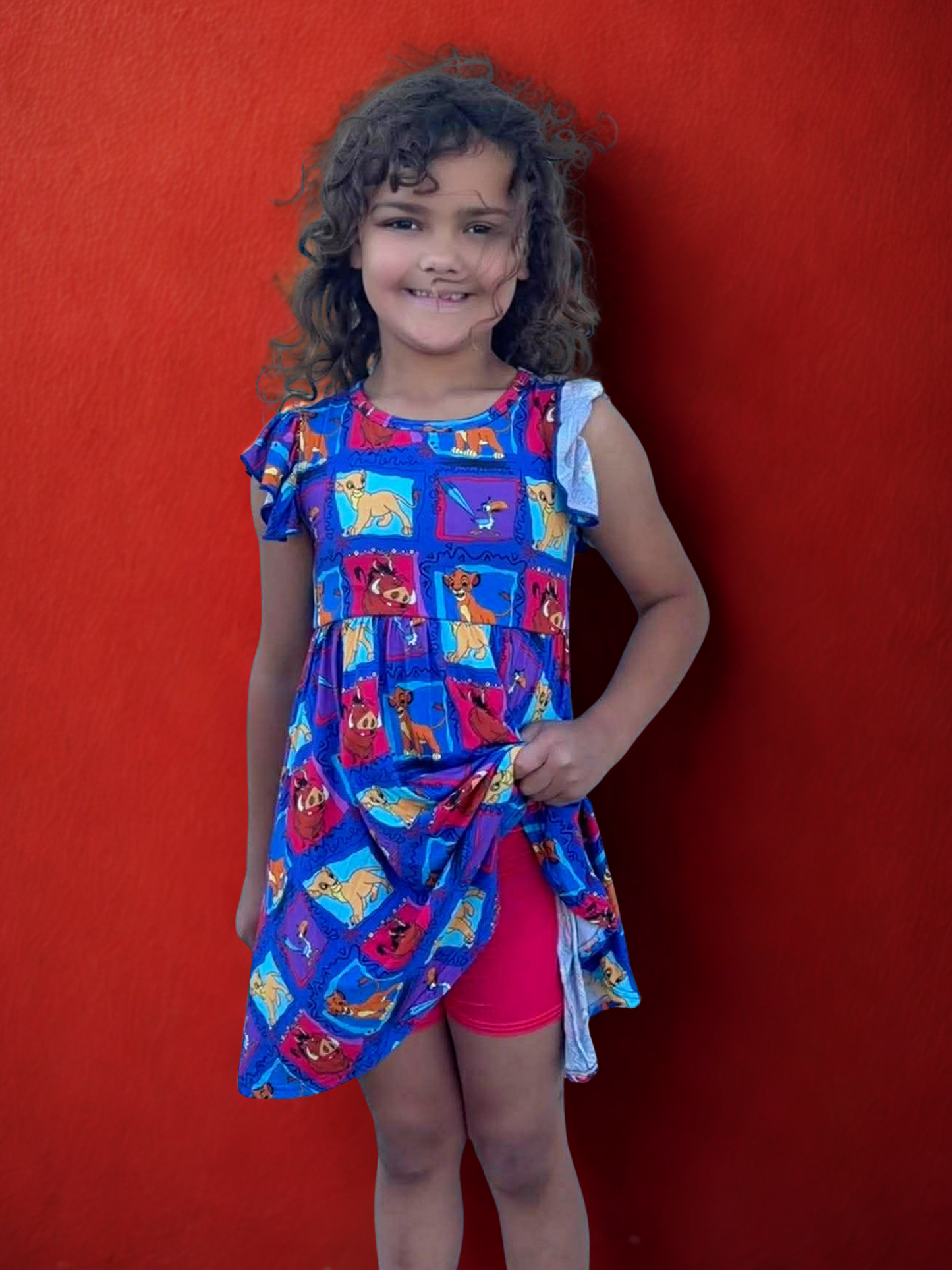 Hakuna Matata Bamboo Peplum Dress and Shorts Set