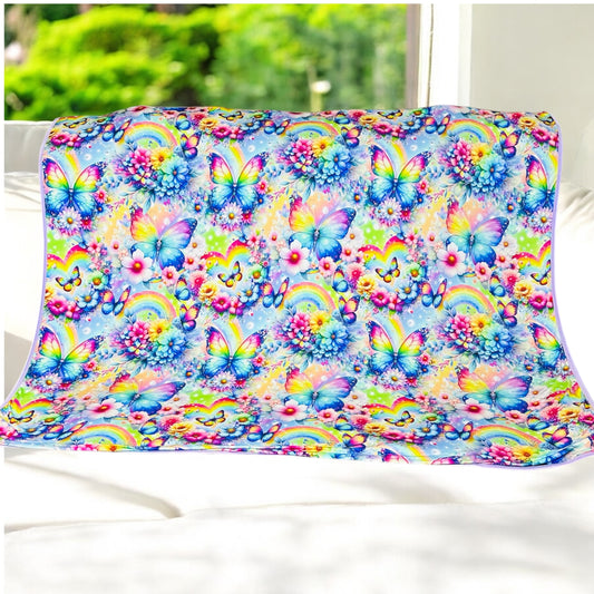 Rainbow Flutters Bamboo Blanket